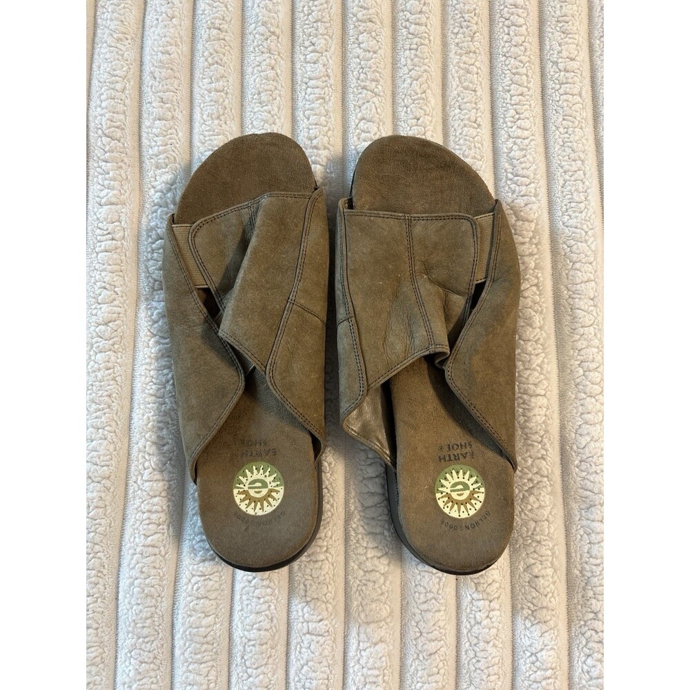 Earth Shoe leather Grand slide sandals Womens size 8 Tan Brown Clog Flat